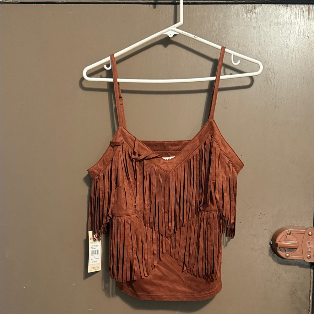 Idyllwind Brown Fringe Tank Top